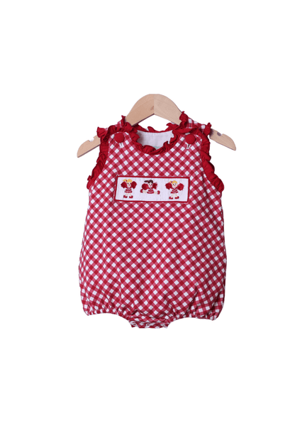 The Smocked Flamingo Apparel & Accessories Smocked Cheer Maroon Gingham Bubble