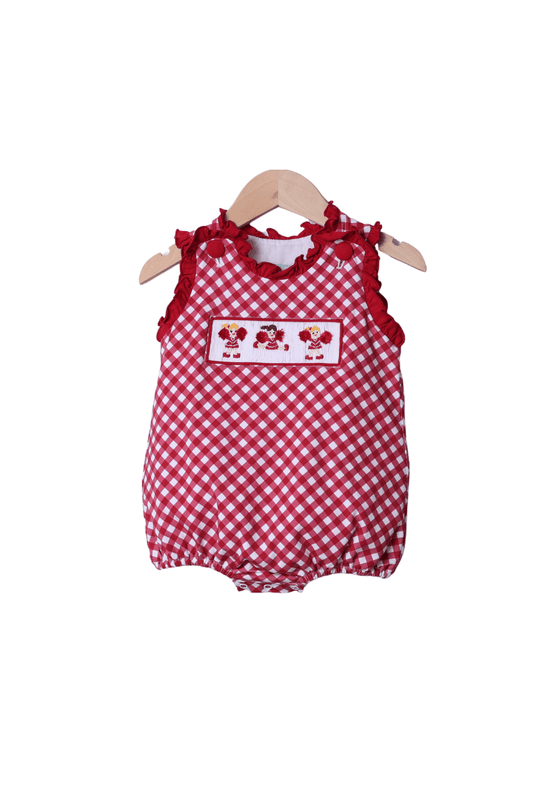 The Smocked Flamingo Apparel & Accessories Smocked Cheer Maroon Gingham Bubble