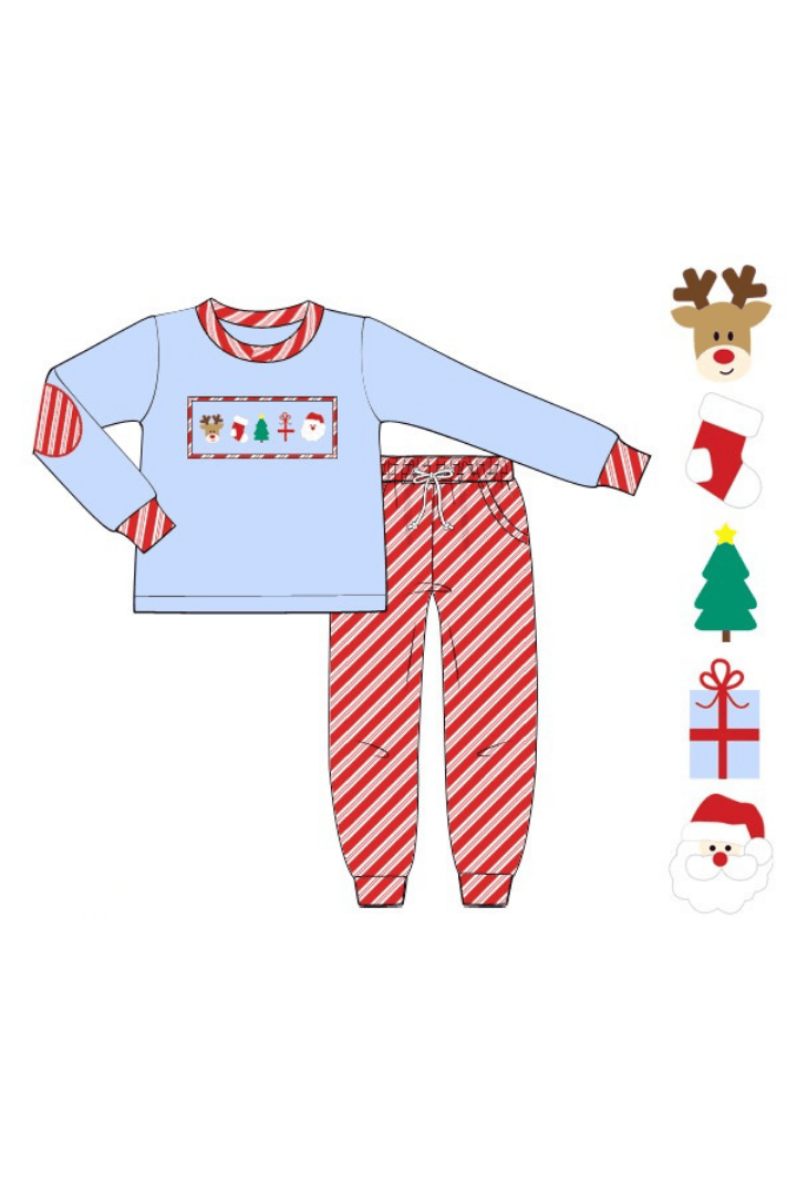 The Smocked Flamingo Apparel & Accessories Smocked Christmas Cheer Jogger Set