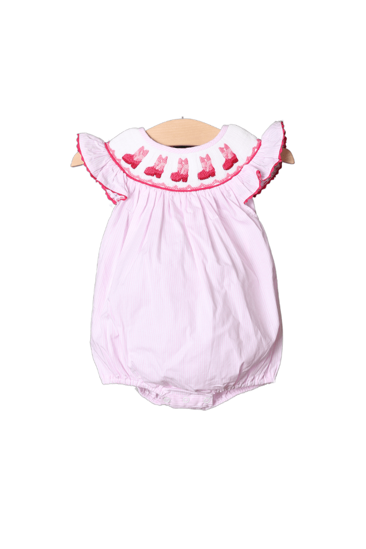 The Smocked Flamingo Apparel & Accessories Smocked Cowboy Boots Pink Bubble