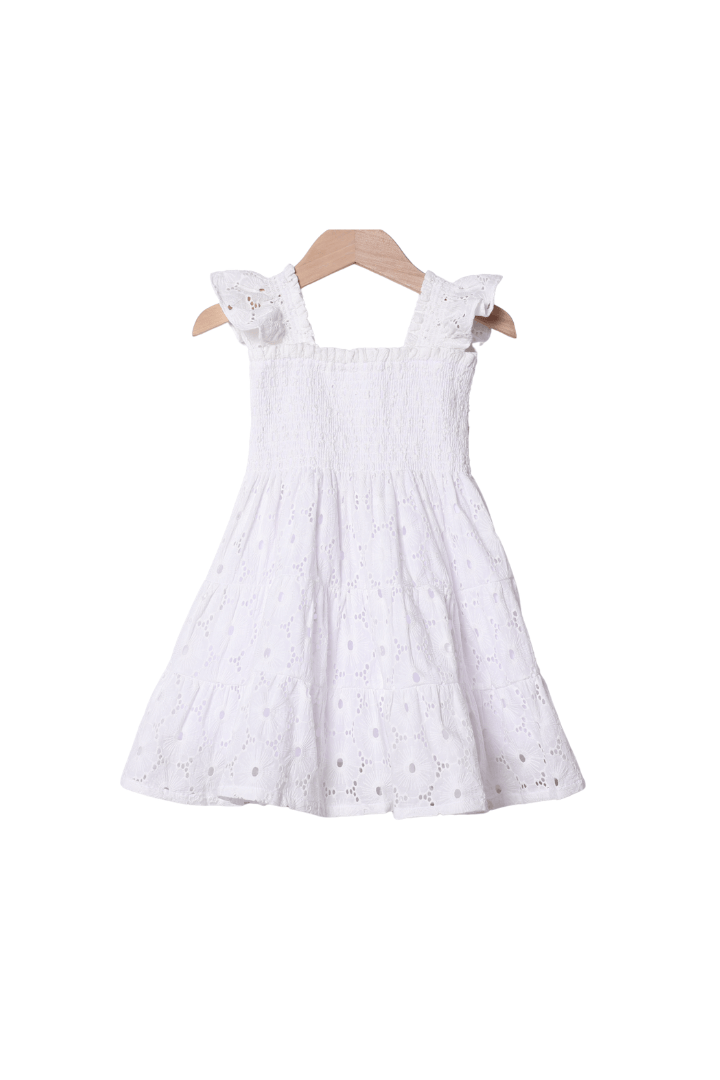 The Smocked Flamingo Apparel & Accessories Smocked Daisy Floral Lace Dress