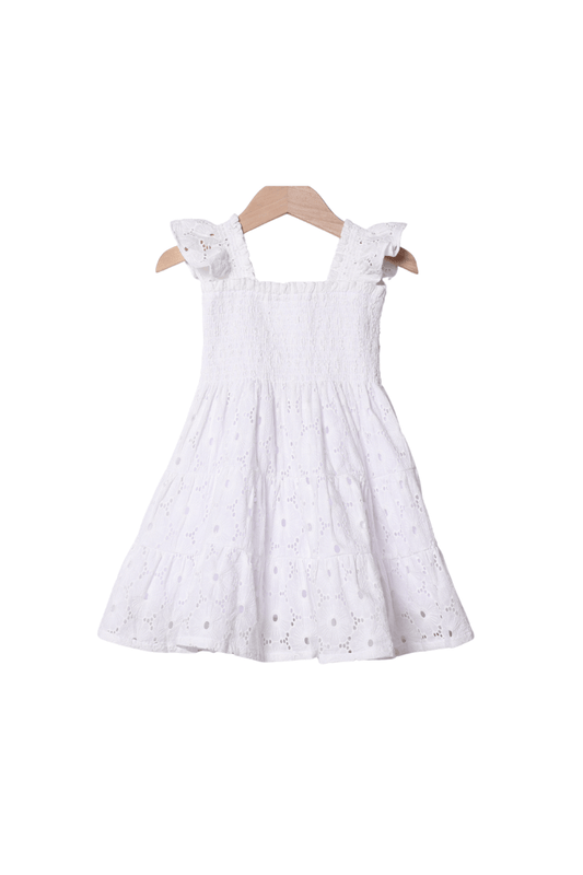The Smocked Flamingo Apparel & Accessories Smocked Daisy Floral Lace Dress