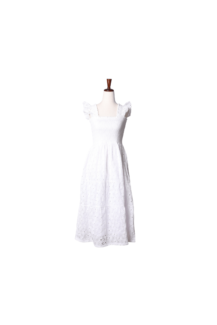 The Smocked Flamingo Apparel & Accessories Smocked Daisy Floral Lace Mom Dress