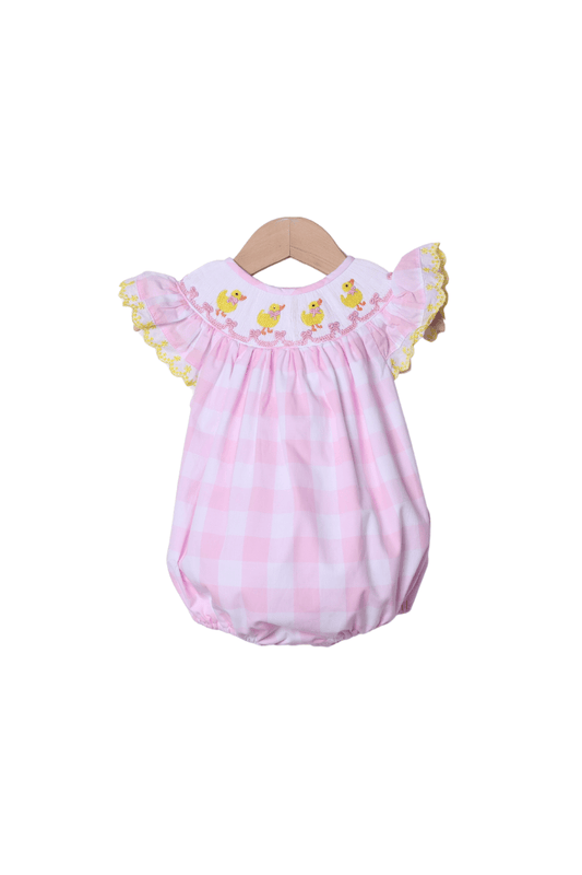 The Smocked Flamingo Apparel & Accessories Smocked Duck Pink Buffalo Check Bubble