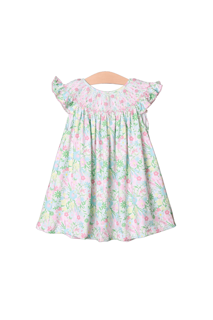 The Smocked Flamingo Apparel & Accessories Smocked Ellie Floral Heirloom Bishop Dress