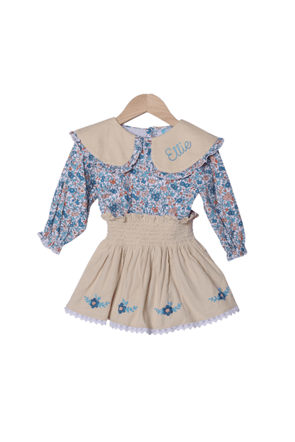 The Smocked Flamingo Apparel & Accessories Smocked Fall Floral Skort Set