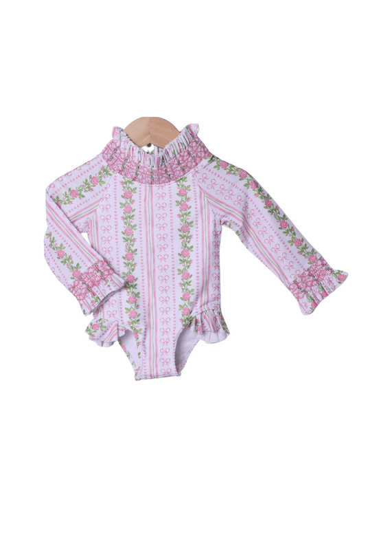 The Smocked Flamingo Apparel & Accessories Smocked Fancy Floral Swimsuit