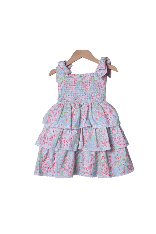 The Smocked Flamingo Apparel & Accessories Smocked Flamingo Summer Fun Tie Shoulder Dress