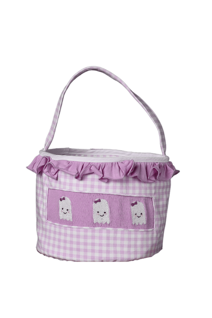 The Smocked Flamingo Apparel & Accessories Smocked Ghost Lavender Gingham Treat Basket