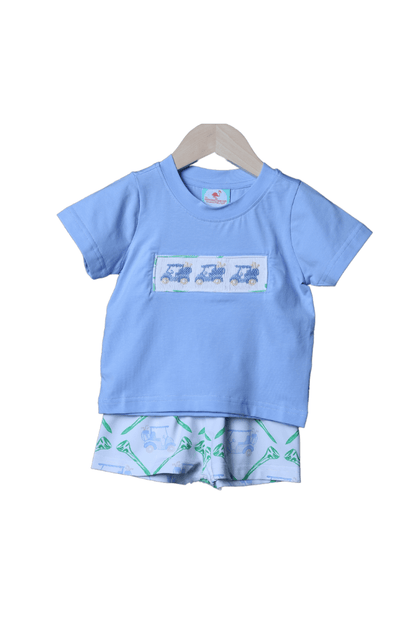 The Smocked Flamingo Apparel & Accessories Smocked Golf Cart Short Set