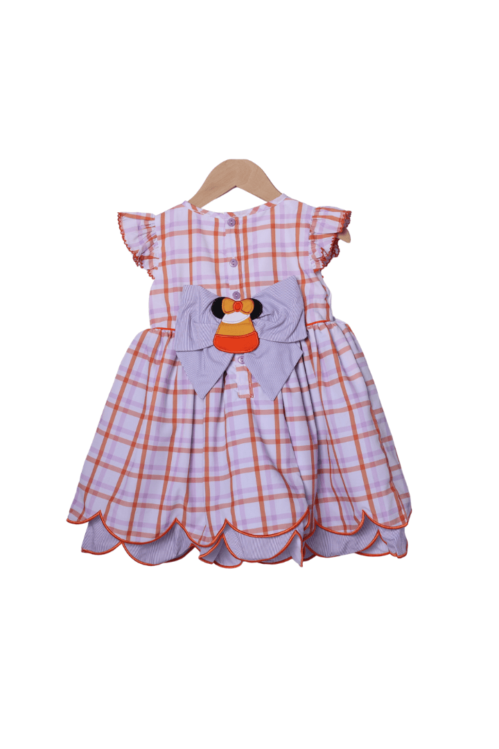 The Smocked Flamingo Apparel & Accessories Smocked Halloween Mouse Treats Plaid Dress