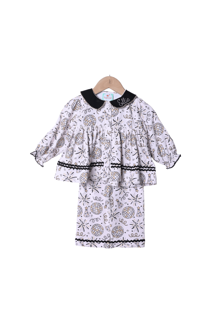 The Smocked Flamingo Apparel & Accessories Smocked Happy New Year Swing Lounge Set