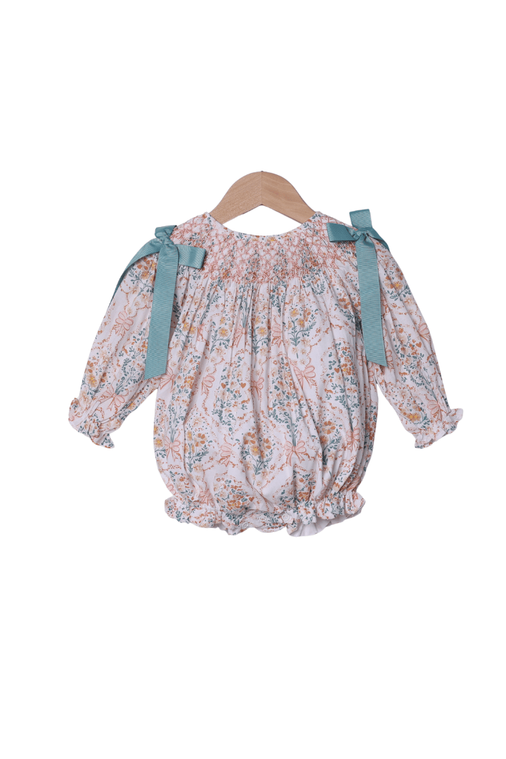 The Smocked Flamingo Apparel & Accessories Smocked Heirloom Fall Floral Bouquet Bubble
