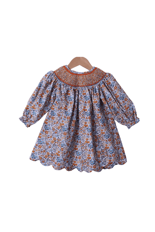 The Smocked Flamingo Apparel & Accessories Smocked Heirloom Fall Floral Dress