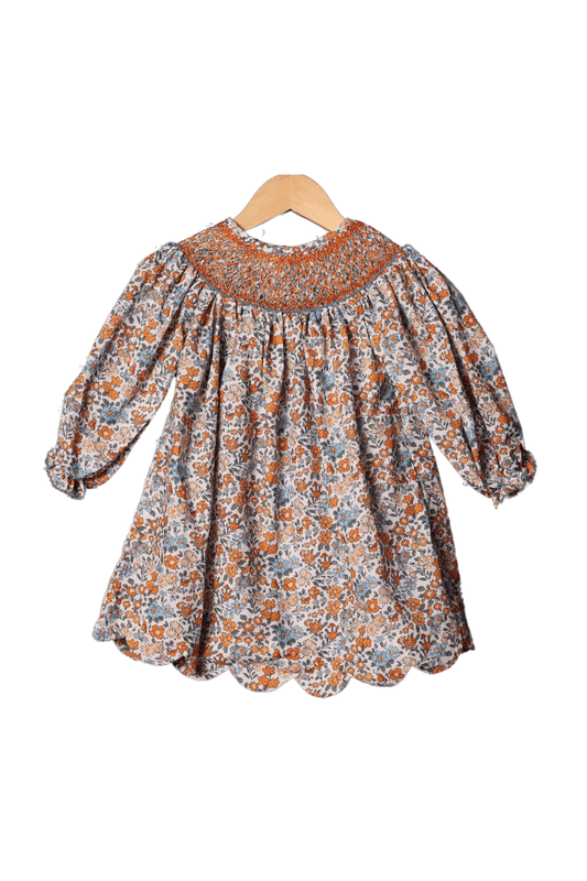 The Smocked Flamingo Apparel & Accessories Smocked Heirloom Fall Floral Dress