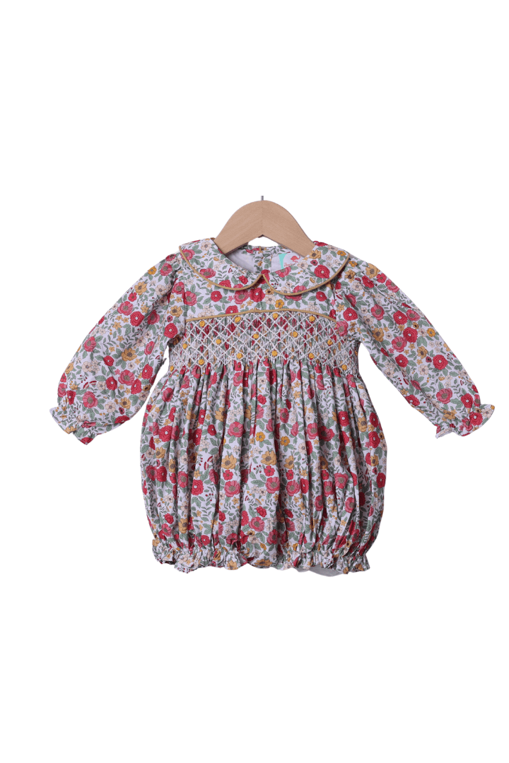 The Smocked Flamingo Apparel & Accessories Smocked Heirloom Fancy Fall Floral Bubble