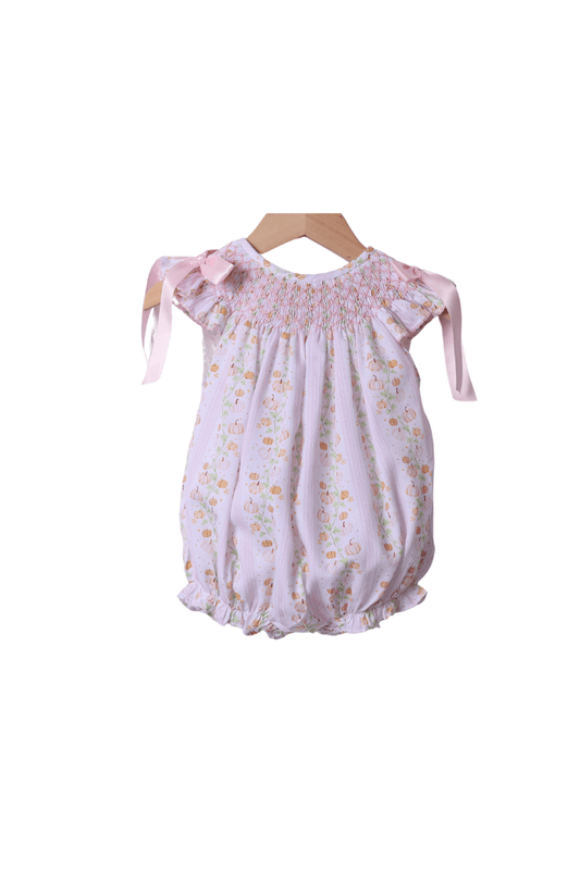 The Smocked Flamingo Apparel & Accessories Smocked Heirloom Floral Pumpkins Bishop Bubble