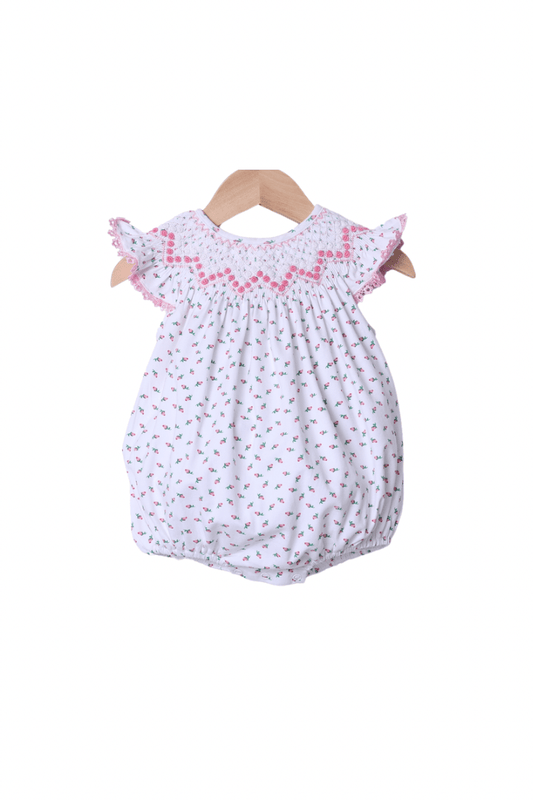 The Smocked Flamingo Apparel & Accessories Smocked Heirloom Rose Bud Bishop Bubble