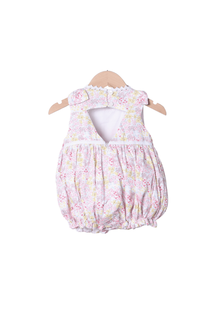 The Smocked Flamingo Apparel & Accessories Smocked Heirloom Spring Floral Bow Bubble