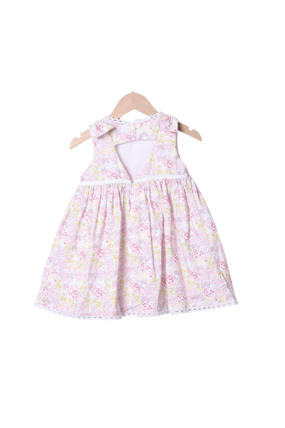 The Smocked Flamingo Apparel & Accessories Smocked Heirloom Spring Floral Bow Dress