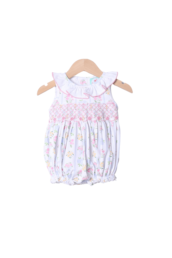 The Smocked Flamingo Apparel & Accessories Smocked Heirloom Spring Floral Bubble