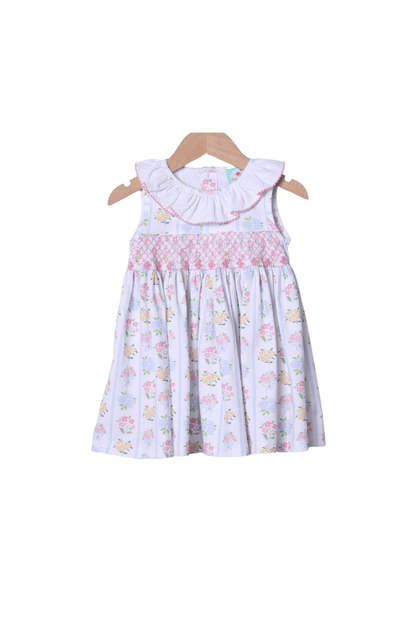 The Smocked Flamingo Apparel & Accessories Smocked Heirloom Spring Floral Dress
