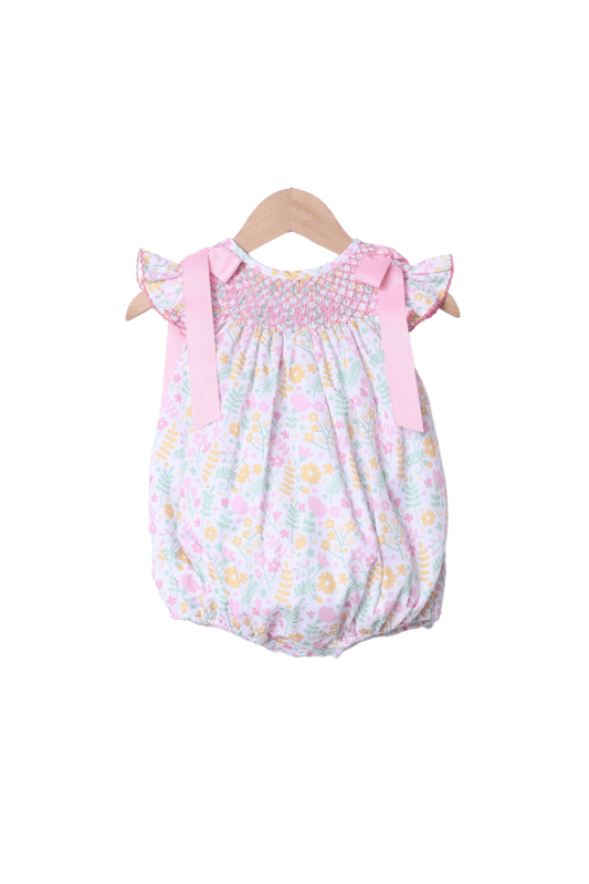 The Smocked Flamingo Apparel & Accessories Smocked Heirloom Sweet Floral Bubble