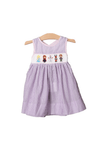 Blue snow princess hand smocked gingham dress main image 0