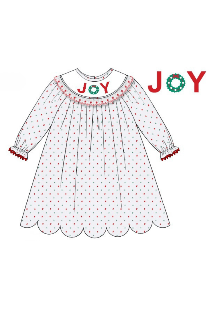 The Smocked Flamingo Apparel & Accessories Smocked Joy Red Swiss Dot Dress