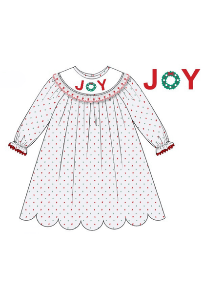 The Smocked Flamingo Apparel & Accessories Smocked Joy Red Swiss Dot Dress