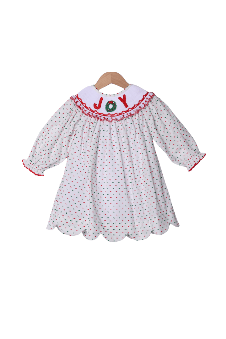 The Smocked Flamingo Apparel & Accessories Smocked Joy Red Swiss Dot Dress