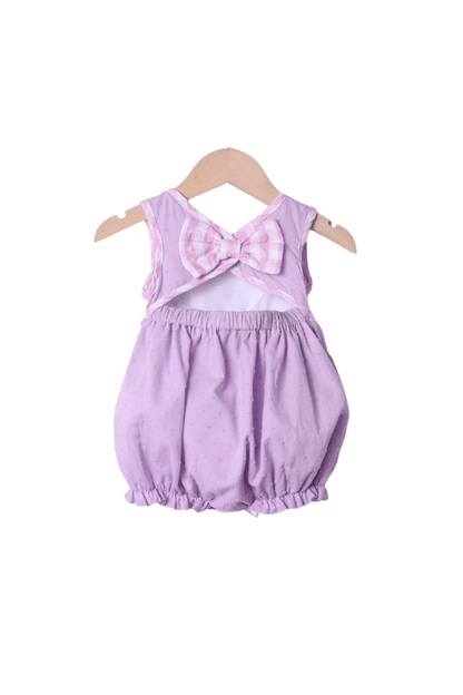 The Smocked Flamingo Apparel & Accessories Smocked Lavender/Pink Swiss Dot Butterfly Bubble