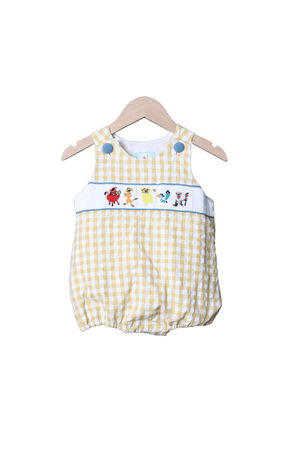 Smocked Daddy's Boy Blue Gingham Knit bubble