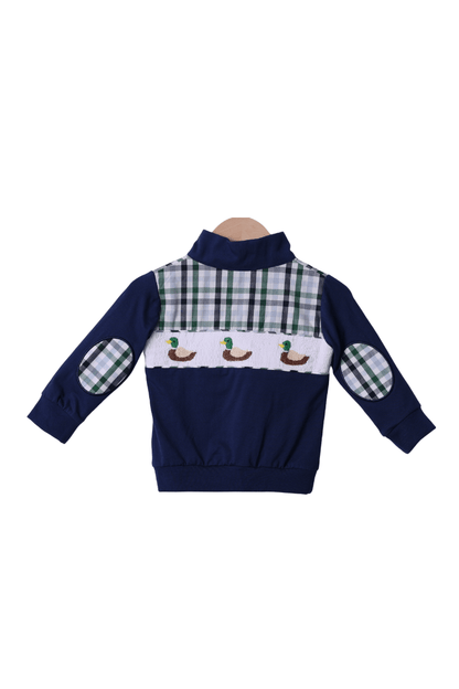 The Smocked Flamingo Apparel & Accessories Smocked Mallard Navy Pullover