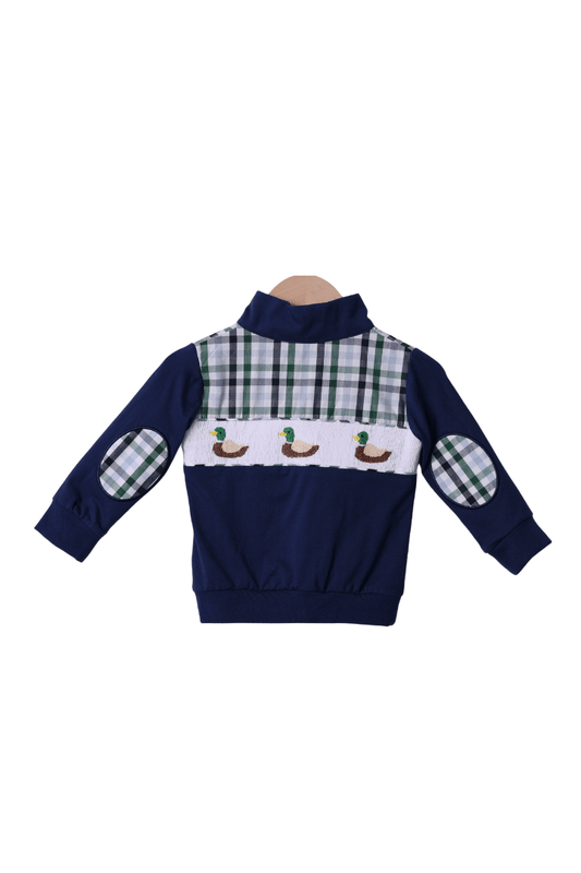 The Smocked Flamingo Apparel & Accessories Smocked Mallard Navy Pullover