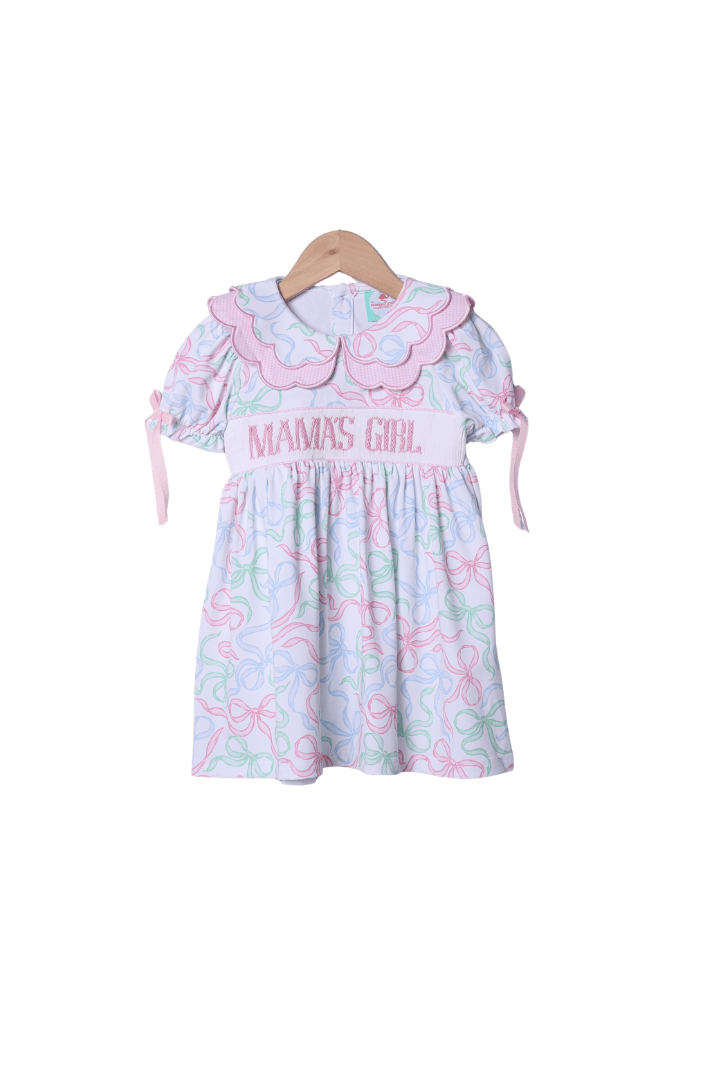 The Smocked Flamingo Apparel & Accessories Smocked Mama's Girl Sweet Bows Scalloped Dress