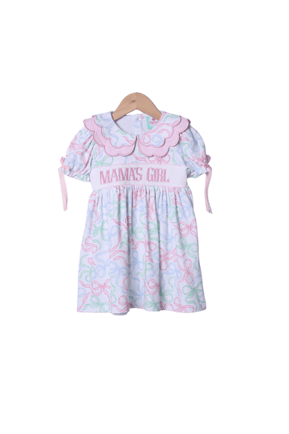 The Smocked Flamingo Apparel & Accessories Smocked Mama's Girl Sweet Bows Scalloped Dress