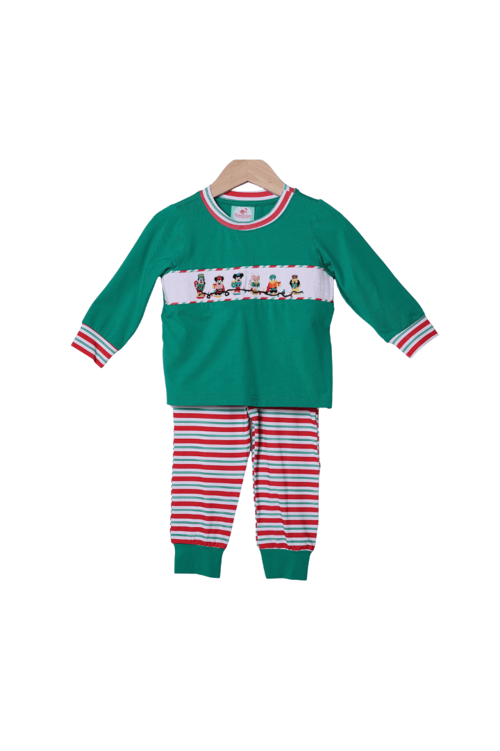 The Smocked Flamingo Apparel & Accessories Smocked Merry Mouse Friends Striped Jogger Set