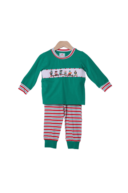 The Smocked Flamingo Apparel & Accessories Smocked Merry Mouse Friends Striped Jogger Set