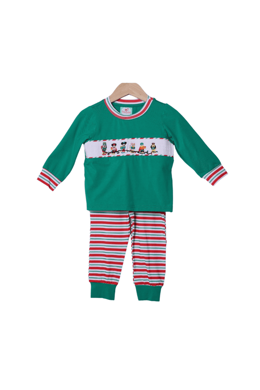 The Smocked Flamingo Apparel & Accessories Smocked Merry Mouse Friends Striped Jogger Set