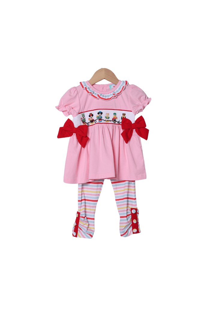 The Smocked Flamingo Apparel & Accessories Smocked Merry Mouse Friends Striped Pant Set