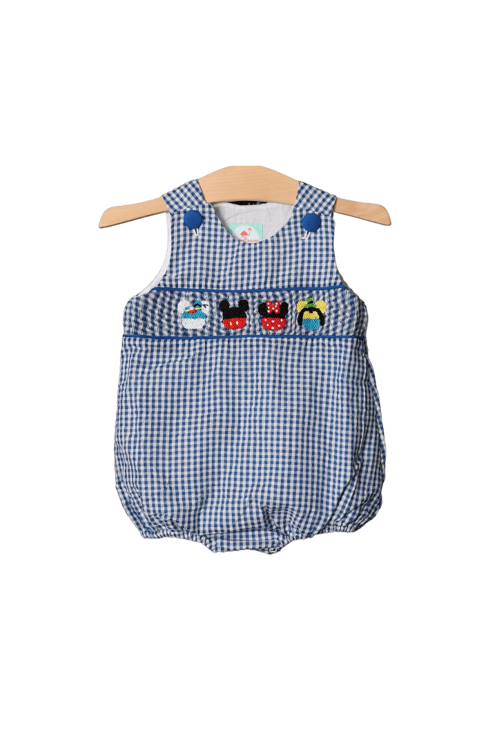 Shop Teeta Baby Boys Blue Check Smocked Little Brother Bubble