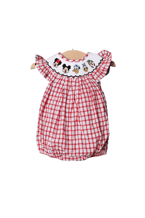 Smocked Mouse Red Bitty Dot Ruffle Pant Set main image 0