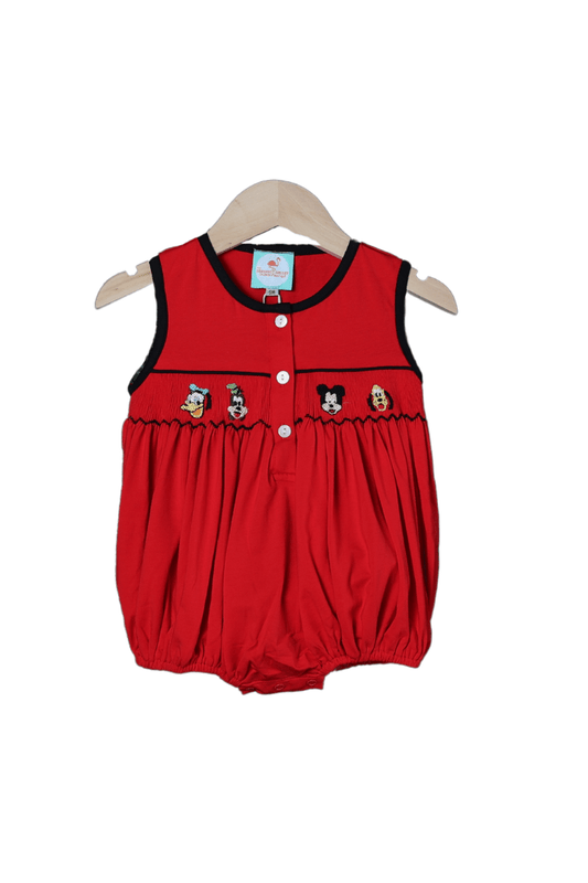 The Smocked Flamingo Apparel & Accessories Smocked Mouse Gang Red Knit Bubble