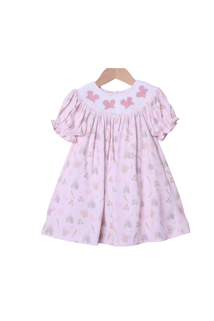 The Smocked Flamingo Apparel & Accessories Smocked Mouse Park Snacks Dress