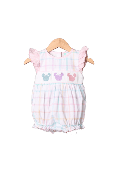 The Smocked Flamingo Apparel & Accessories Smocked Mouse Pastel Plaid Bubble