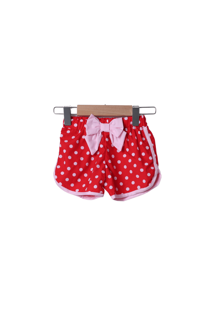 The Smocked Flamingo Apparel & Accessories Smocked Mouse Pink/Red Dot Park Snacks Short Set
