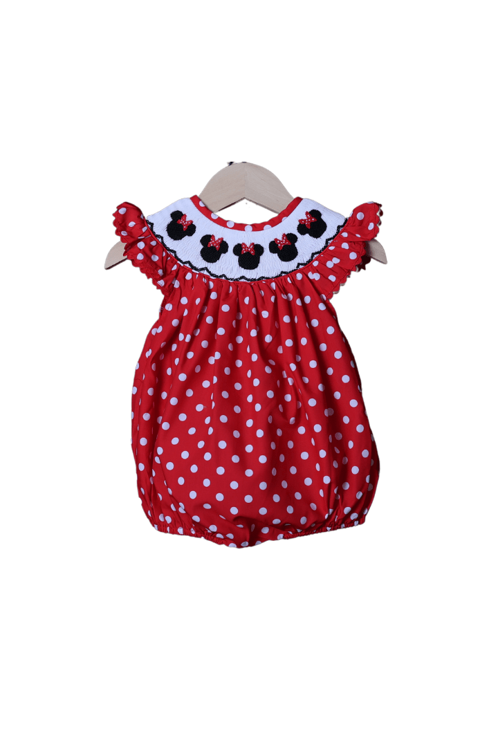 The Smocked Flamingo Apparel & Accessories Smocked Mouse Red Polka Dot Bubble