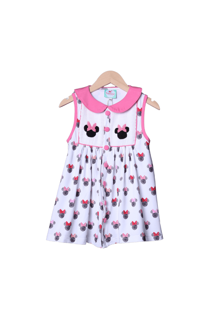 The Smocked Flamingo Apparel & Accessories Smocked Mouse Watercolor Dress