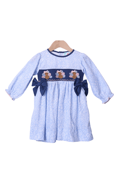 The Smocked Flamingo Apparel & Accessories Smocked Navy Blue Floral Turkey Dress